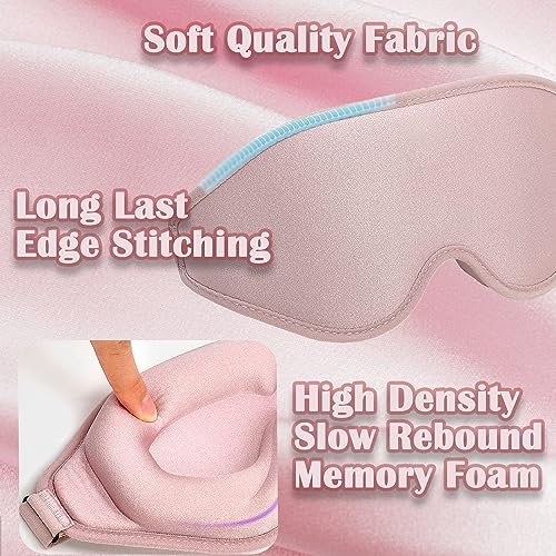3D Contoured Sleep Mask for Women with Eyelash Extensions – No Pressure, Light Blocking Eye Mask for Travel, Yoga & Nap Avelisse