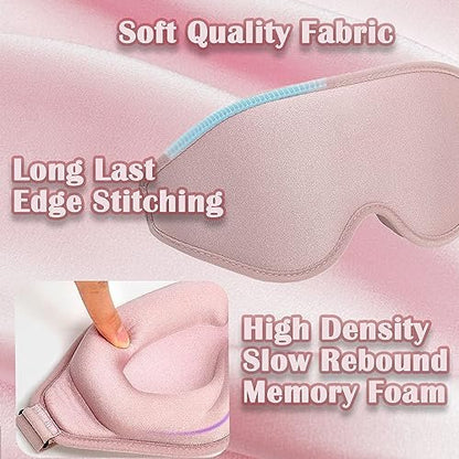 3D Contoured Sleep Mask for Women with Eyelash Extensions – No Pressure, Light Blocking Eye Mask for Travel, Yoga & Nap Avelisse