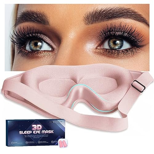 3D Contoured Sleep Mask for Women with Eyelash Extensions – No Pressure, Light Blocking Eye Mask for Travel, Yoga & Nap Avelisse