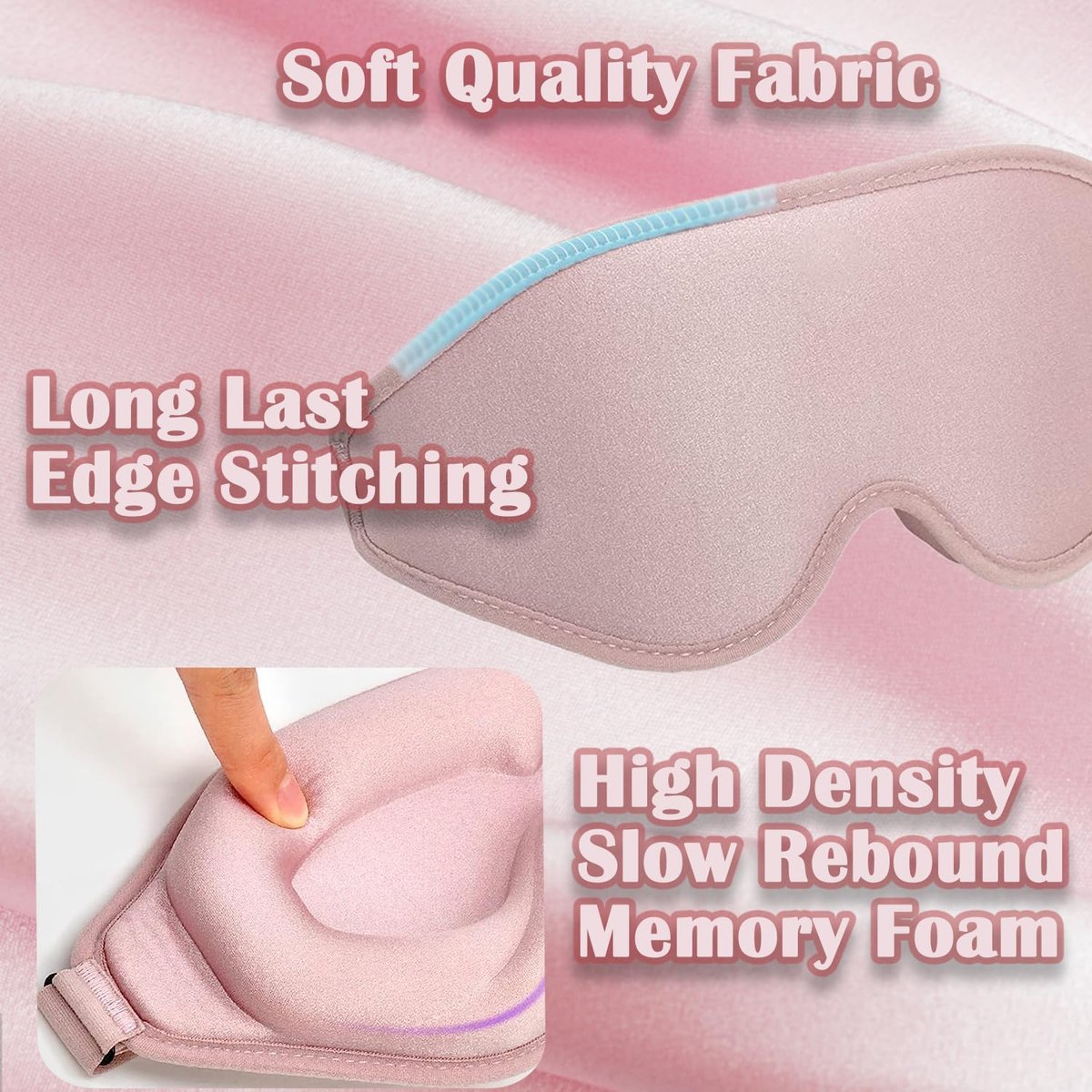 3D Contoured Sleep Mask for Women with Eyelash Extensions – No Pressure, Light Blocking Eye Mask for Travel, Yoga & Nap Avelisse