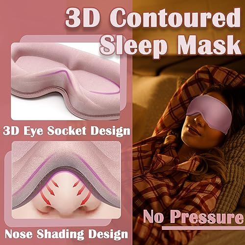 3D Contoured Sleep Mask for Women with Eyelash Extensions – No Pressure, Light Blocking Eye Mask for Travel, Yoga & Nap Avelisse
