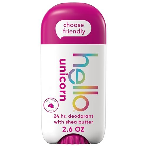 Hello Unicorn Aluminum Free Deodorant for Women and Men with Shea Butter, 24-Hour Freshness, Baking Soda Free Deodorant, Dermatologically Tested, 2.6 oz Stick - görsel 2