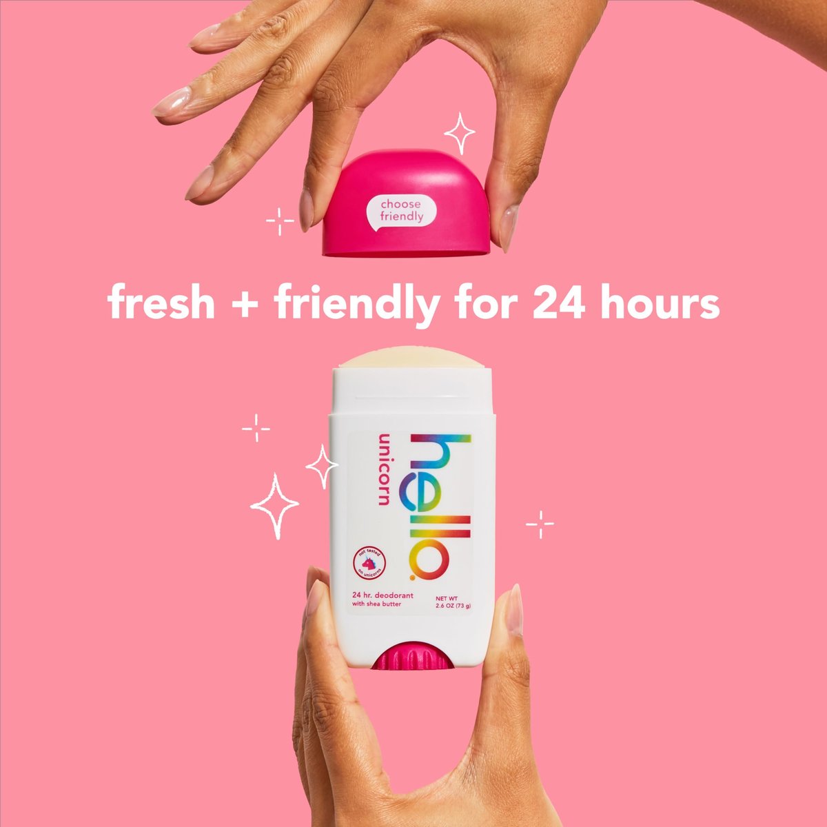 Hello Unicorn Aluminum Free Deodorant for Women and Men with Shea Butter, 24-Hour Freshness, Baking Soda Free Deodorant, Dermatologically Tested, 2.6 oz Stick - görsel 5