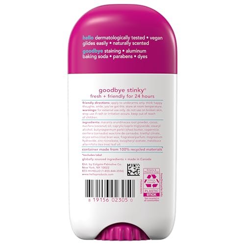 hello Deodorant Variety Pack – Aluminum Free, Baking Soda Free Deodorant for Women and Men – Lavender Vanilla, Sweet Coconut, Unicorn – 3 x 2.6 oz Sticks - görsel 13