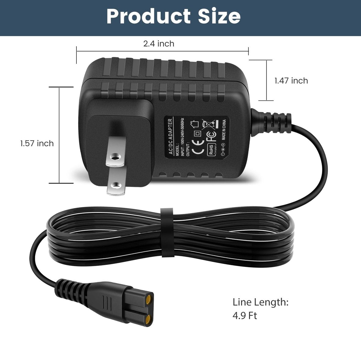 IOKOFJOA 4.5V Charger for BaByliss PRO FX870 FX788 FX787 FXSSM FX820 FX726 FX825 Outlining Trimmer – Compatible with GOLDFX Hair Clippers Power Adapter - görsel 7