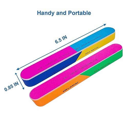 7 Way Nail Buffer (6 Pcs) – Professional Nail Buffing Blocks for Natural Nails, Shine & Smooth, EVA Foam Emery Board (Multicolor, 6.5 Inches) - görsel 12