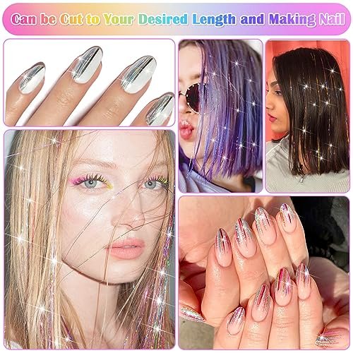 6000 Strands Hair Tinsel Kit in 20 Colors - Glitter Fairy Hair Extensions, Heat-Resistant Tinsel Tool for Shiny Party Hair Accessories Avelisse