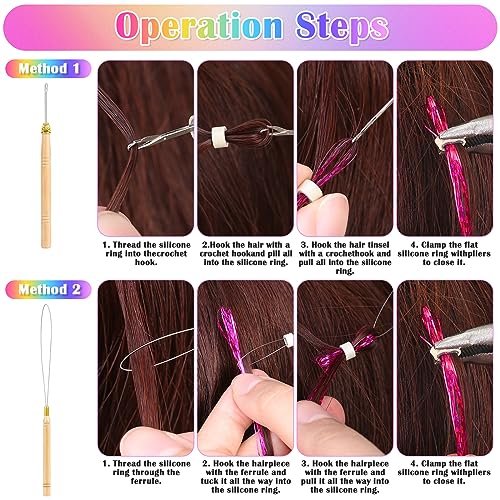 6000 Strands Hair Tinsel Kit in 20 Colors - Glitter Fairy Hair Extensions, Heat-Resistant Tinsel Tool for Shiny Party Hair Accessories Avelisse