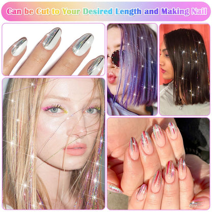 6000 Strands Hair Tinsel Kit in 20 Colors - Glitter Fairy Hair Extensions, Heat-Resistant Tinsel Tool for Shiny Party Hair Accessories Avelisse