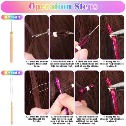 6000 Strands Hair Tinsel Kit in 20 Colors - Glitter Fairy Hair Extensions, Heat-Resistant Tinsel Tool for Shiny Party Hair Accessories Avelisse