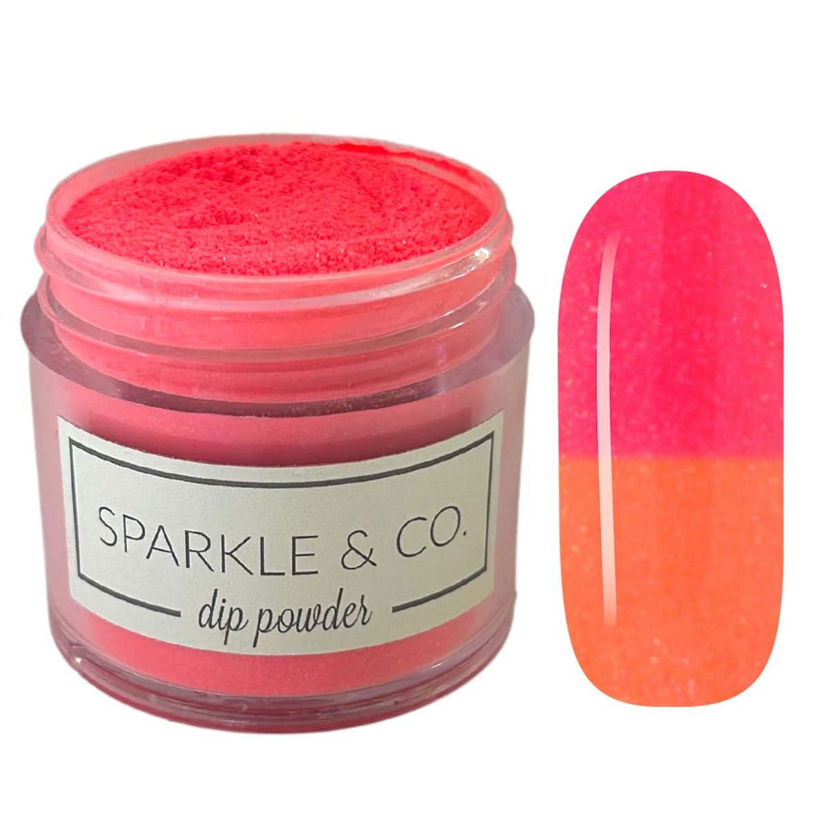 Sparkle & Co. Dip Powders – Caribbean Rum Punch (Coral to Pink Temp Change) 1 oz Dipping Powder for DIY Manicure - görsel 1