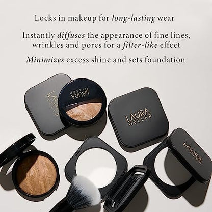 LAURA GELLER NEW YORK Matte Maker Pressed Setting Powder - Translucent - Oil-Control & Filter-Like Finish - All Skin Types Avelisse