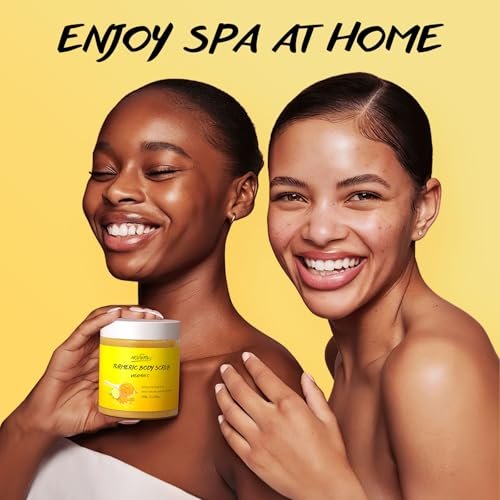 POP MODERN.C Turmeric and Vitamin C Body Scrub – Natural Organic Exfoliator for Dark Spots, Acne, and Dead Skin Removal with Loofah (10.58 oz) - görsel 11