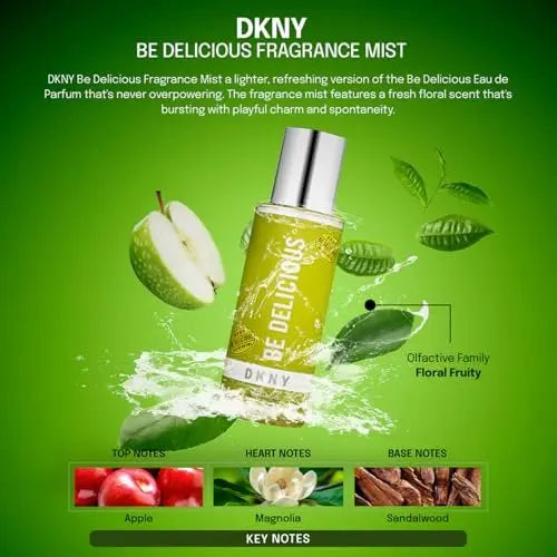 DKNY Be Delicious Fragrance Mist for Women, 8.4 Fl Oz - Crisp Green Apple Scent Avelisse