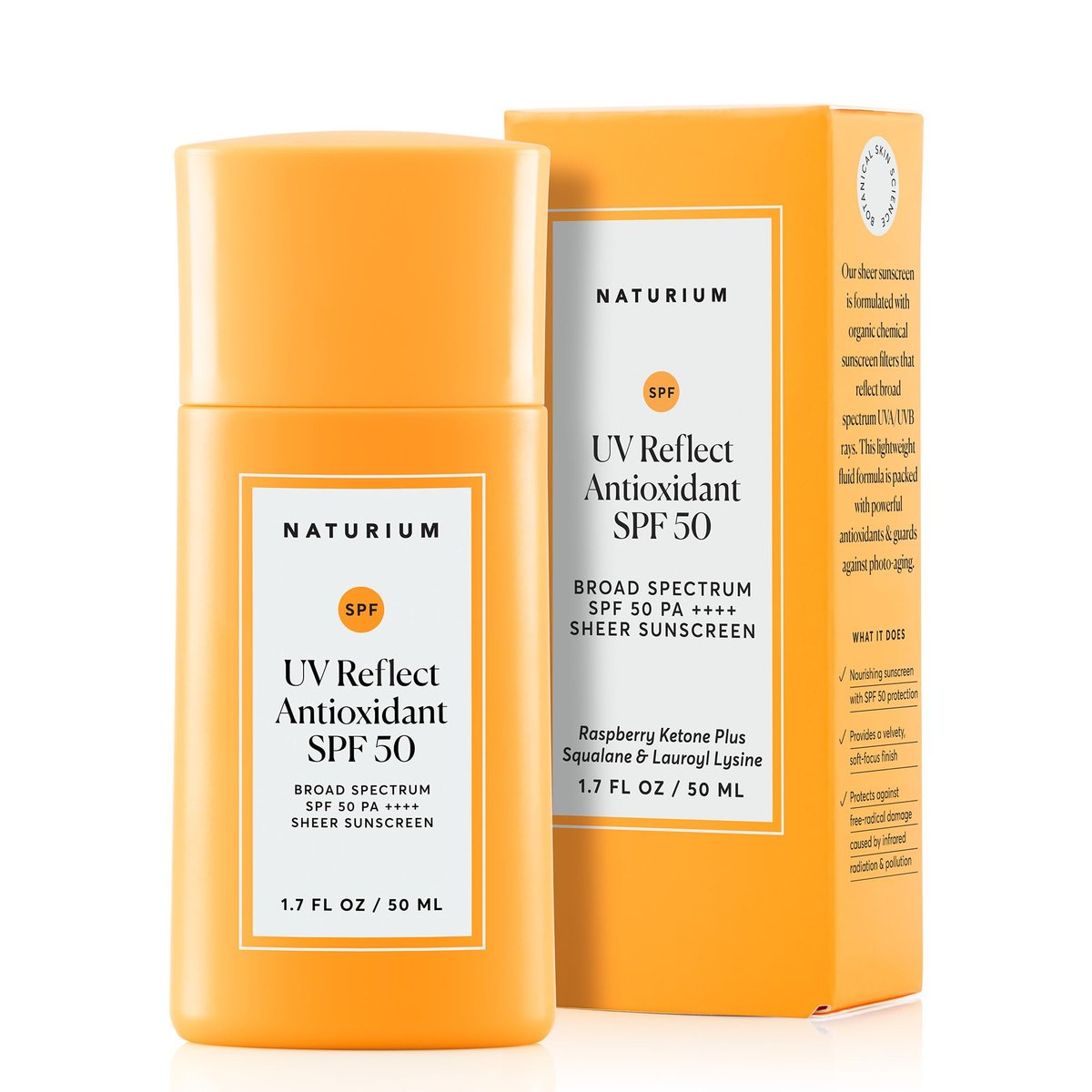 Naturium UV Reflect Antioxidant Broad Spectrum SPF 50 PA ++++ Sheer Sunscreen - Lightweight Face & Skin Protector with Soft Matte Finish, 1.7 oz Avelisse