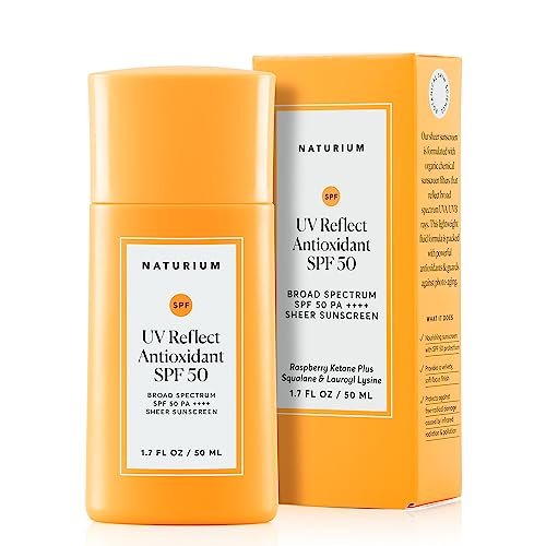 Naturium UV Reflect Antioxidant Broad Spectrum SPF 50 PA ++++ Sheer Sunscreen - Lightweight Face & Skin Protector with Soft Matte Finish, 1.7 oz Avelisse