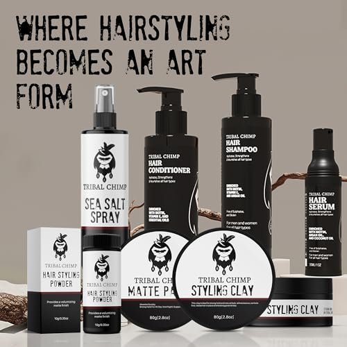 Tribal Chimp Hair Styling Clay – Super Strong Hold Matte Clay for Men & Women, Non-Sticky, Textured, Instant Volume & Thickening, Ideal for All Hair Types, Citrus Scent, 80g Avelisse
