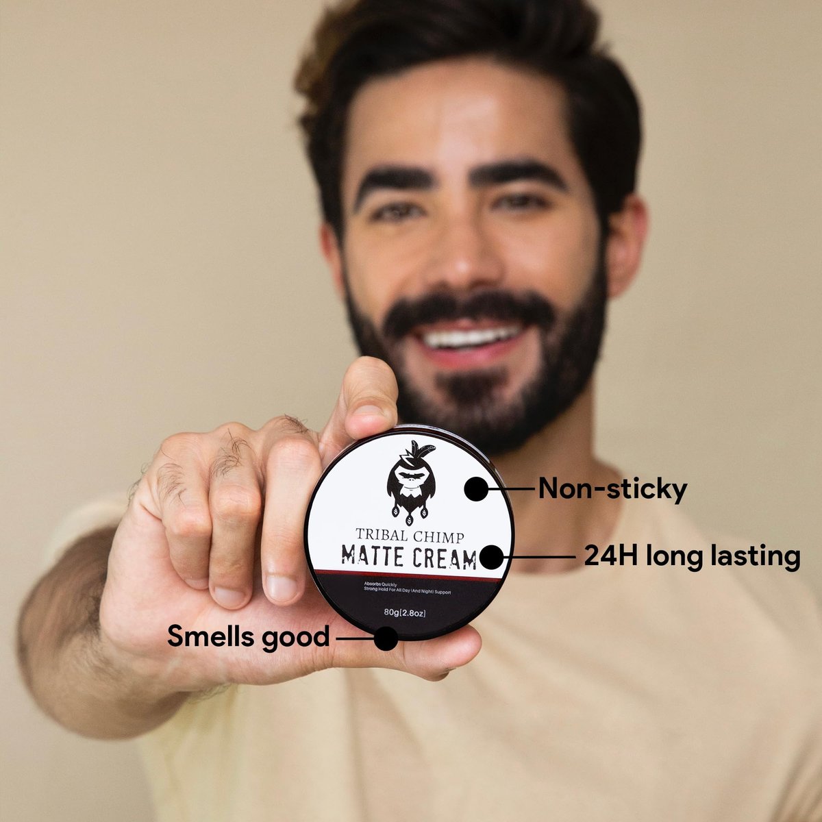 Tribal Chimp Matte Hair Styling Paste for Men – Medium to Strong Hold, Matte Finish, 80g Avelisse