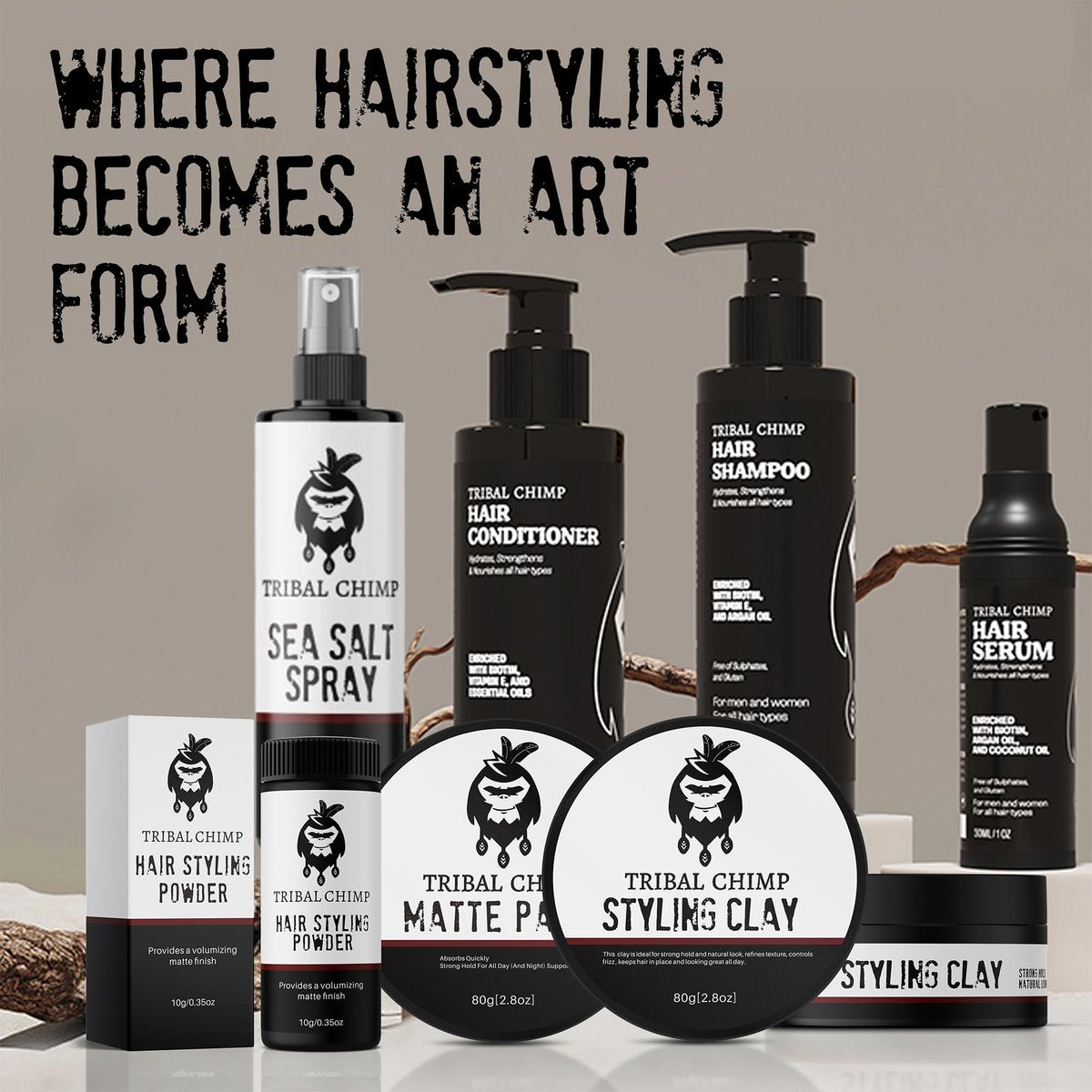Tribal Chimp Matte Hair Styling Paste for Men – Medium to Strong Hold, Matte Finish, 80g Avelisse