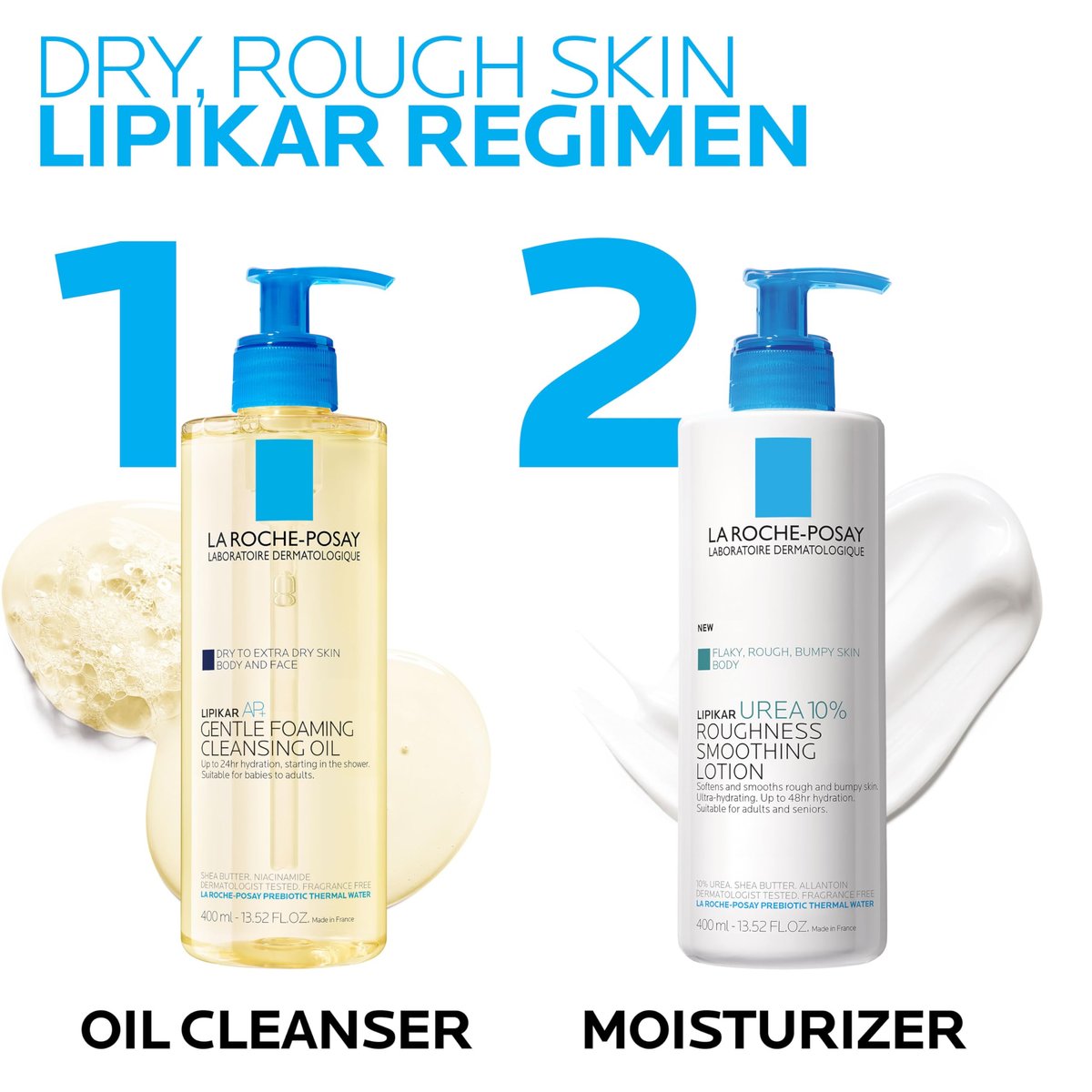 La Roche-Posay Lipikar Urea 10% Roughness Smoothing Lotion – Body Lotion for Dry, Rough & Bumpy Skin with 10% Urea + Shea Butter + Allantoin – 13.5 Fl Oz - görsel 11