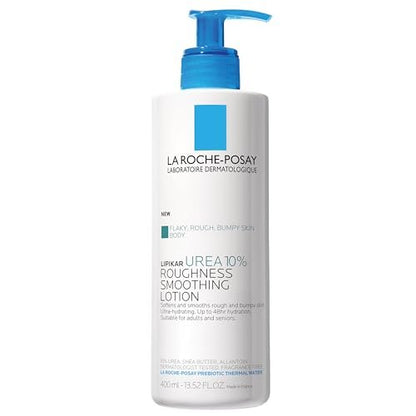 La Roche-Posay Lipikar Urea 10% Roughness Smoothing Lotion – Body Lotion for Dry, Rough & Bumpy Skin with 10% Urea + Shea Butter + Allantoin – 13.5 Fl Oz