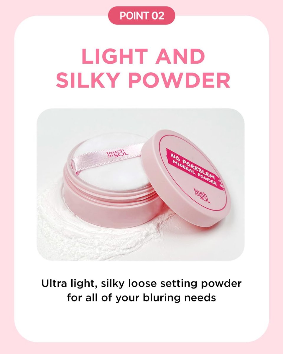TOUCH IN SOL No Poreblem Mineral Powder – Translucent Oil Control Setting Powder for Oily Skin, Blurring Finish, K-Beauty Essential (0.17 oz) - görsel 9