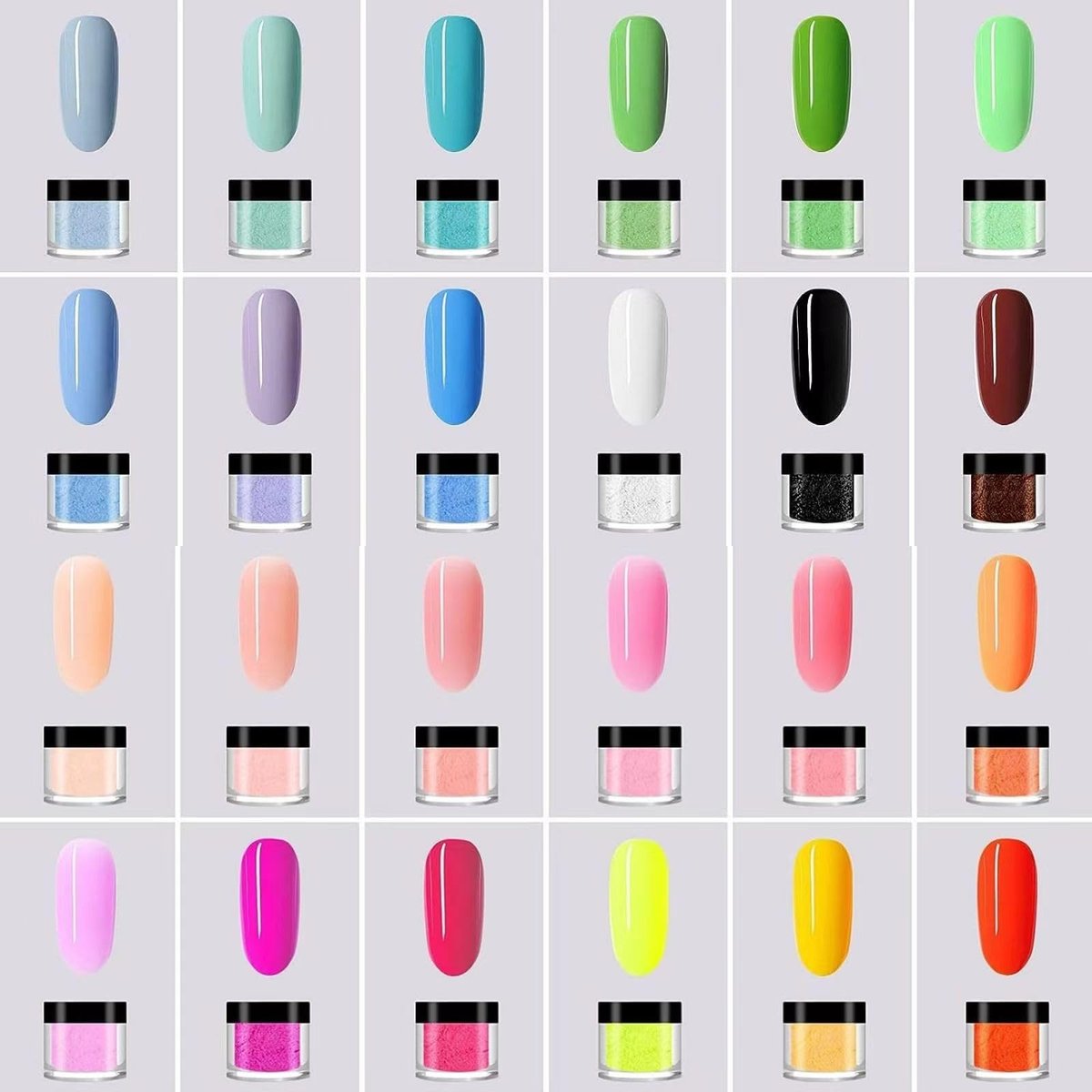 24 Color Acrylic Nail Powder Set - L-Bulice DIY Nail Art Design Kit for 3D Sculpture, French Nail Extension, Gift for Women Avelisse