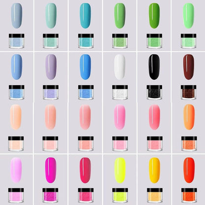 24 Color Acrylic Nail Powder Set - L-Bulice DIY Nail Art Design Kit for 3D Sculpture, French Nail Extension, Gift for Women Avelisse