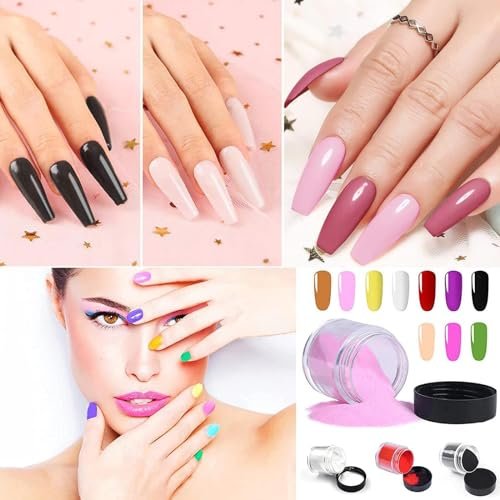 24 Color Acrylic Nail Powder Set - L-Bulice DIY Nail Art Design Kit for 3D Sculpture, French Nail Extension, Gift for Women Avelisse