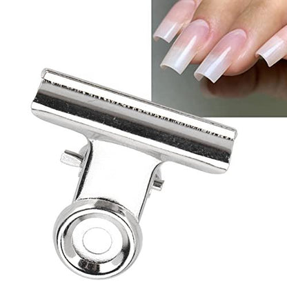 10pcs Metal Nail Pinching Clips for Fiberglass Extension Fixation - Professional Nail Art C Clamps