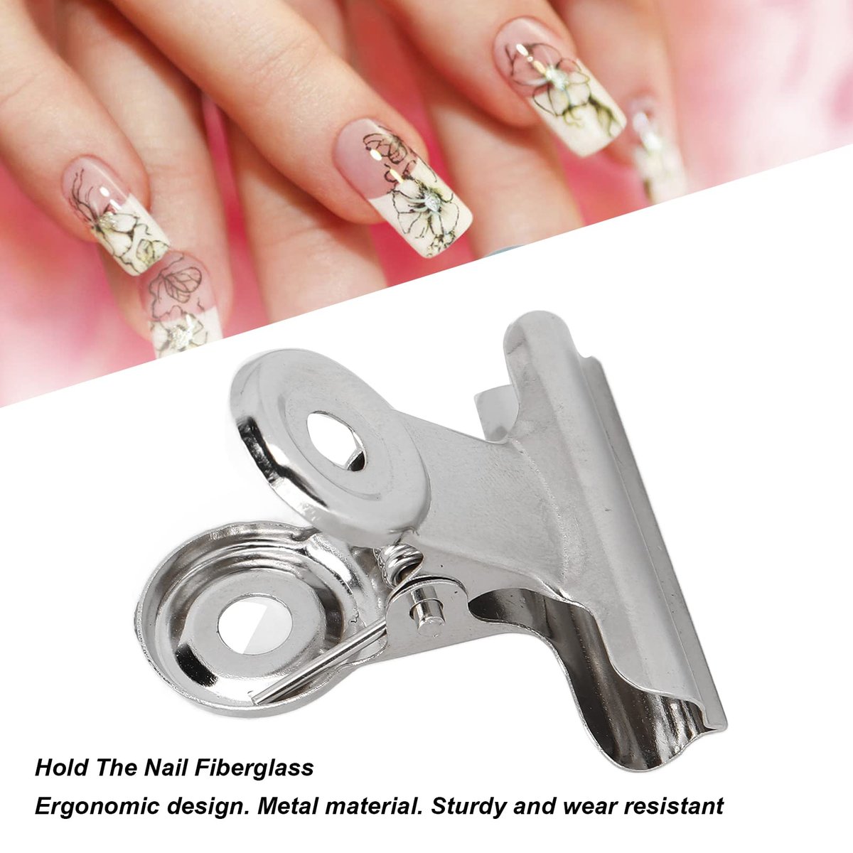 10pcs Metal Nail Pinching Clips for Fiberglass Extension Fixation - Professional Nail Art C Clamps - görsel 5