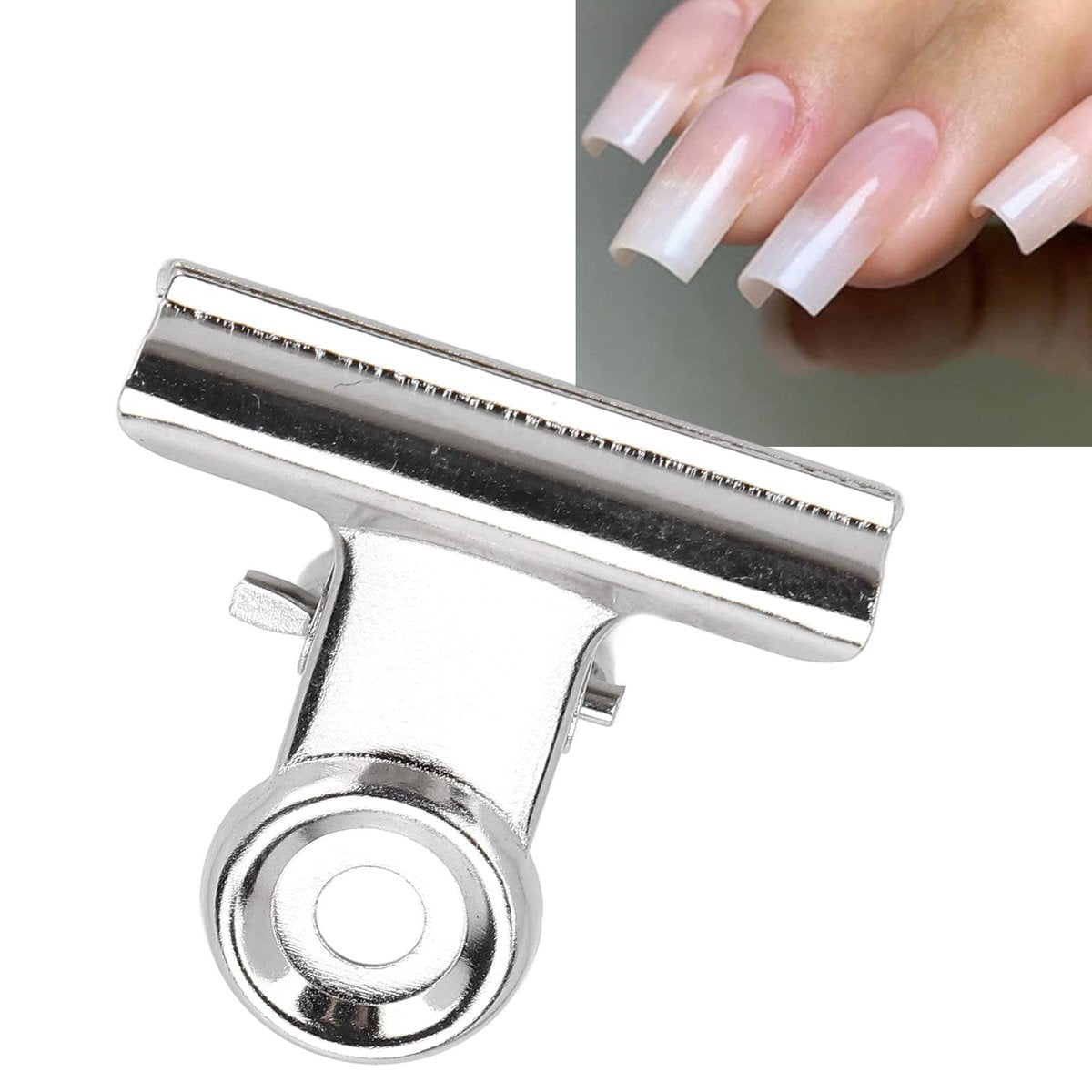 10pcs Metal Nail Pinching Clips for Fiberglass Extension Fixation - Professional Nail Art C Clamps - görsel 7