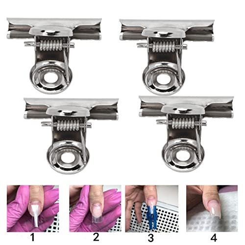 10pcs Metal Nail Pinching Clips for Fiberglass Extension Fixation - Professional Nail Art C Clamps - görsel 4