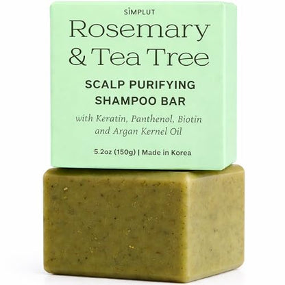 SIMPLUT Rosemary & Tea Tree Shampoo Bar – Biotin & Keratin Infused Solid Shampoo for Clarifying Scalp Care – Volumizing & Thickening Formula – Sulfate Free, pH Balanced Avelisse