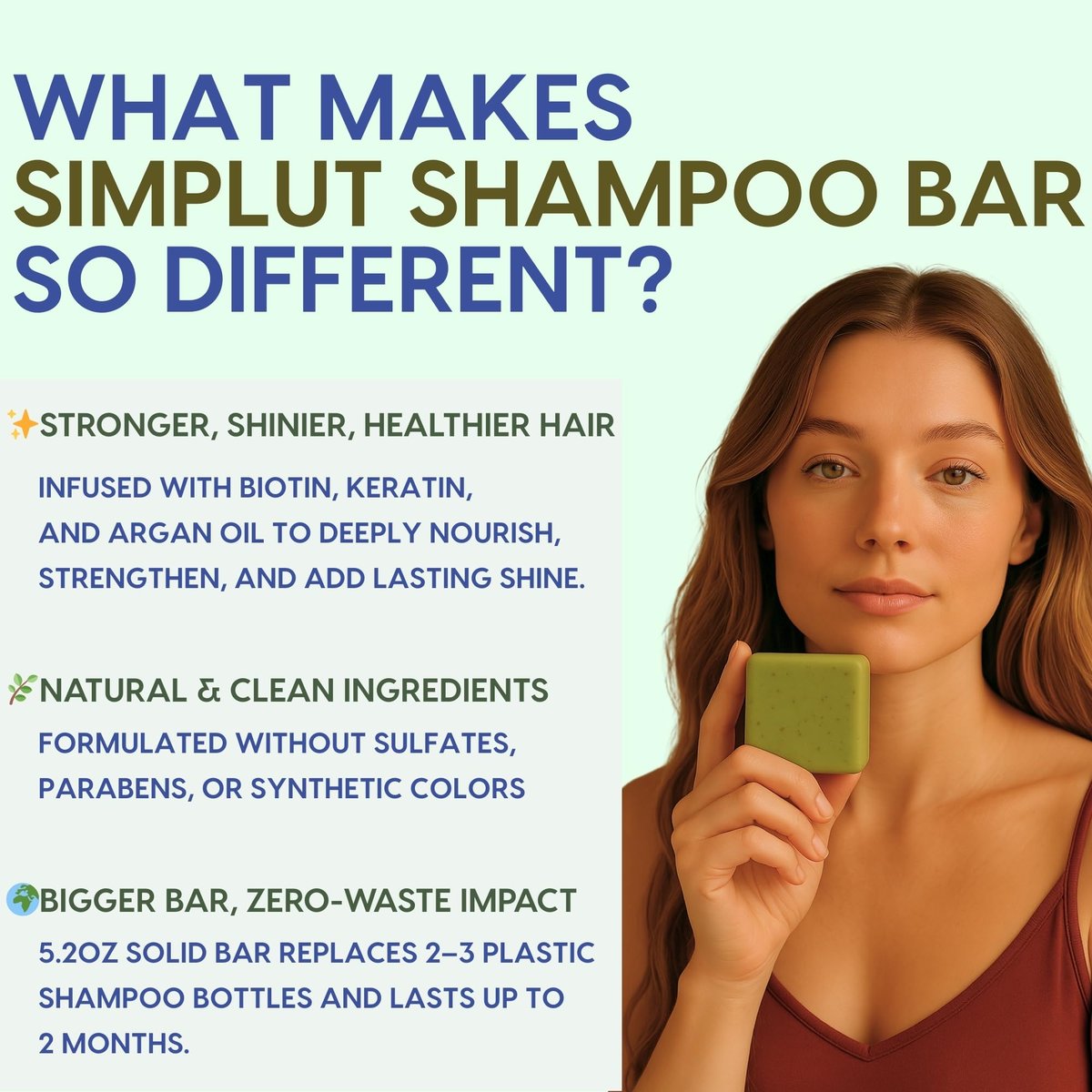 SIMPLUT Rosemary & Tea Tree Shampoo Bar – Biotin & Keratin Infused Solid Shampoo for Clarifying Scalp Care – Volumizing & Thickening Formula – Sulfate Free, pH Balanced Avelisse