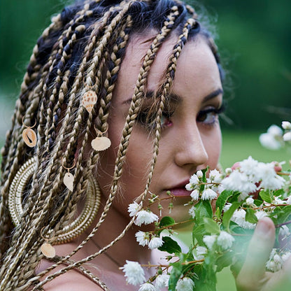 PLIGREAT 60 Pcs Seashell Conch Dreadlock Rings Charms - Vintage Hair Braiding Decor for Women Men
