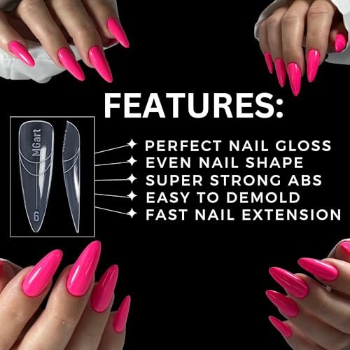 MGART Dual Nail Forms ALMOND Extension Structure Poly Gel Nail Forms Full Cover Molds 12 Sizes for Solid Gel Glue Art Design Salon & DIY Avelisse