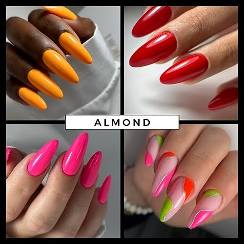 MGART Dual Nail Forms ALMOND Extension Structure Poly Gel Nail Forms Full Cover Molds 12 Sizes for Solid Gel Glue Art Design Salon & DIY Avelisse