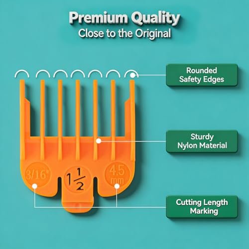 Color Coded Clipper Guards Set Compatible with Most Wahl Clippers - 10 Piece, 1/16" to 1" - görsel 8