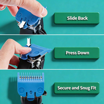Color Coded Clipper Guards Set Compatible with Most Wahl Clippers - 10 Piece, 1/16" to 1"
