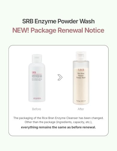 SRB Stabilized Rice Bran Enzyme Powder Wash – Gentle Exfoliating Face Wash for Sensitive & Acne-Prone Skin, Hydrating Collagen Rice Cleansing Powder (2.46 oz) Avelisse