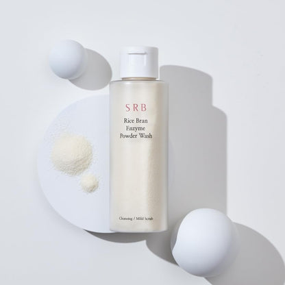 SRB Stabilized Rice Bran Enzyme Powder Wash – Gentle Exfoliating Face Wash for Sensitive & Acne-Prone Skin, Hydrating Collagen Rice Cleansing Powder (2.46 oz) Avelisse