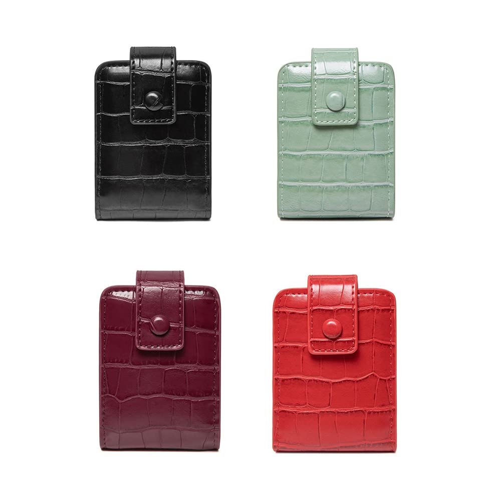 Red PU Leather Lipstick Case with Mirror – Portable Travel Makeup Pouch for 3 Lipsticks - görsel 9