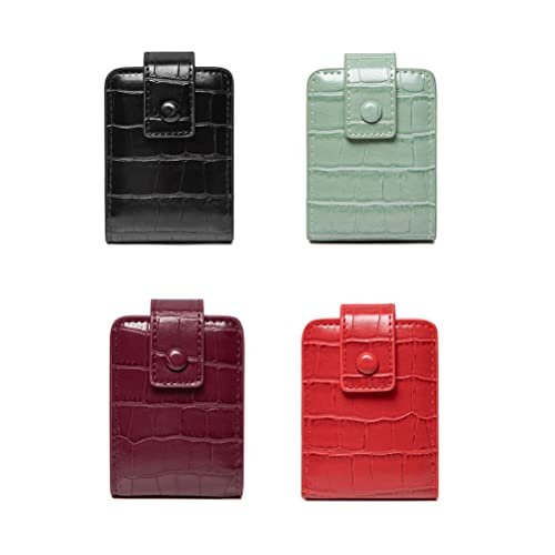 Red PU Leather Lipstick Case with Mirror – Portable Travel Makeup Pouch for 3 Lipsticks - görsel 10