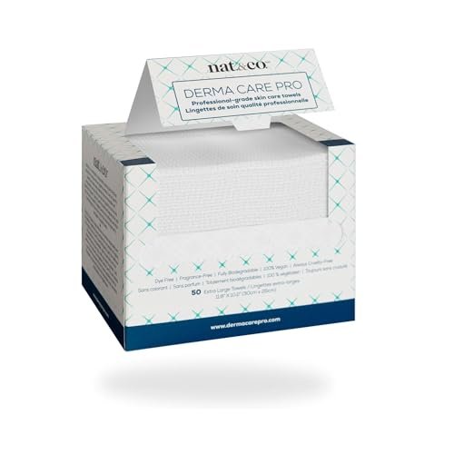 Nat.&Co. Derma Care Pro 100% USDA Biobased Material - Professional Grade Extra Large Face Towels - Bio-Based Towel, Makeup Remover Dry Wipes, Facial Wash Cloths for Sensitive and Clean Skin - 50 Count - görsel 2