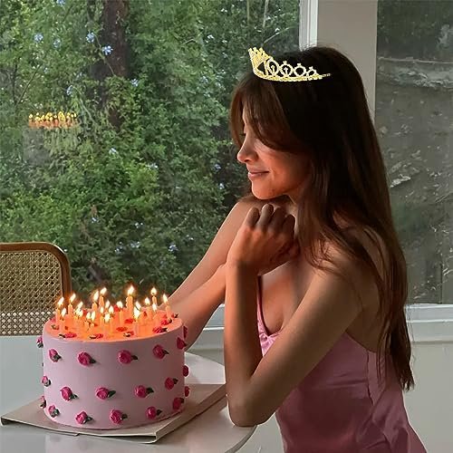 CURASA Gold 21st Birthday Crown and Sash Kit for Women – Rhinestone Tiara & Sash Set - görsel 12