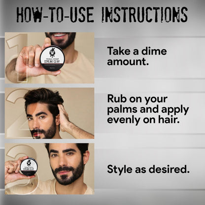 Tribal Chimp Hair Styling Clay – Super Strong Hold Matte Clay for Men & Women, Non-Sticky, Textured, Instant Volume & Thickening, Ideal for All Hair Types, Citrus Scent, 80g Avelisse