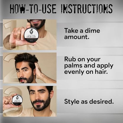 Tribal Chimp Hair Styling Clay – Super Strong Hold Matte Clay for Men & Women, Non-Sticky, Textured, Instant Volume & Thickening, Ideal for All Hair Types, Citrus Scent, 80g Avelisse