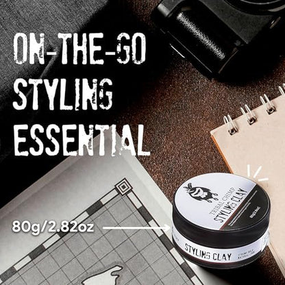 Tribal Chimp Hair Styling Clay – Super Strong Hold Matte Clay for Men & Women, Non-Sticky, Textured, Instant Volume & Thickening, Ideal for All Hair Types, Citrus Scent, 80g Avelisse