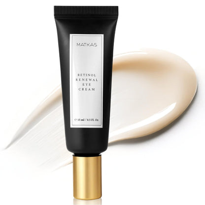 MATKAS Korean Retinol Under Eye Cream for Dark Circles & Puffiness - Brightening Anti-Aging Eye Serum, 0.5 fl.oz.